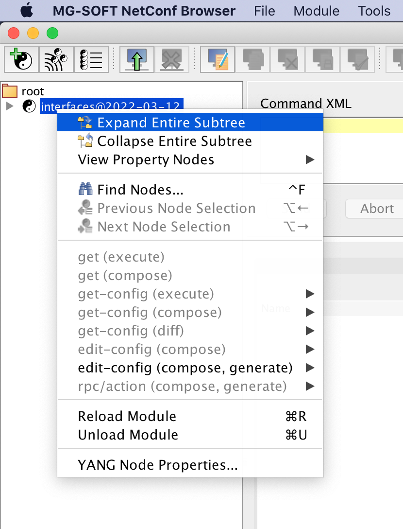 MG-SOFT NetConf Browser - expand entire subtree