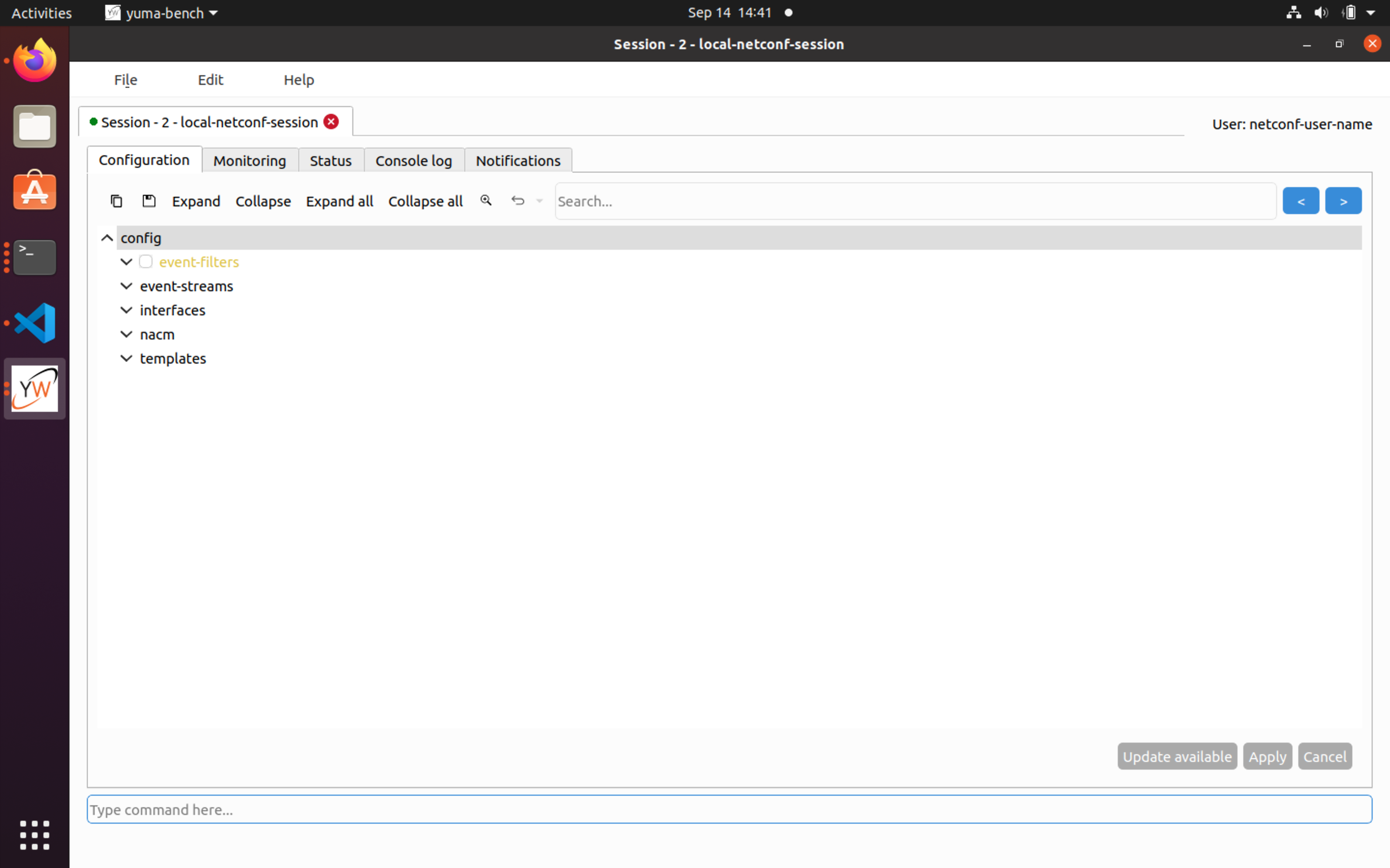 YumaBench session window